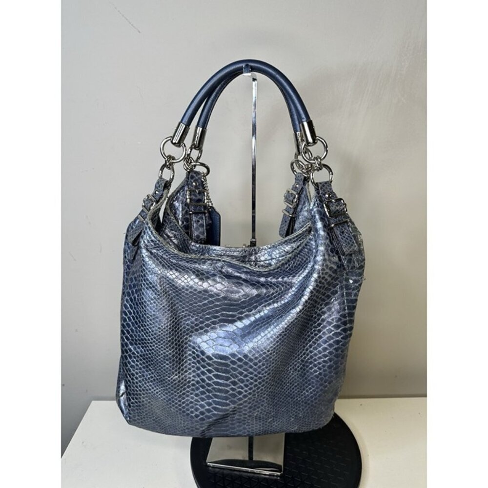 COACH Madison Embossed Leather Python Shoulder Ba… - image 2